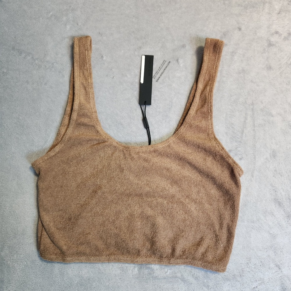 New Myra Swim Stella Top S Small Cedar Brown Cropped Tank Minimalist Beachwear